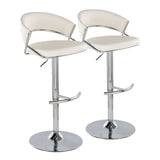 Jie - Contemporary Adjustable Barstool With Swivel & Rounded T Footrest (Set of 2)