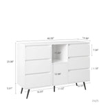 Accent Cabinet With Storage With LED Light - White