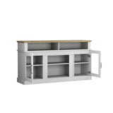 TV Stand With Storage Cabinet And Shelves - White