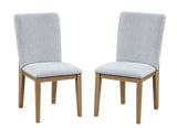 Delphine - Linen Fabric 19" Dining Chair (Set of 2) - Gray