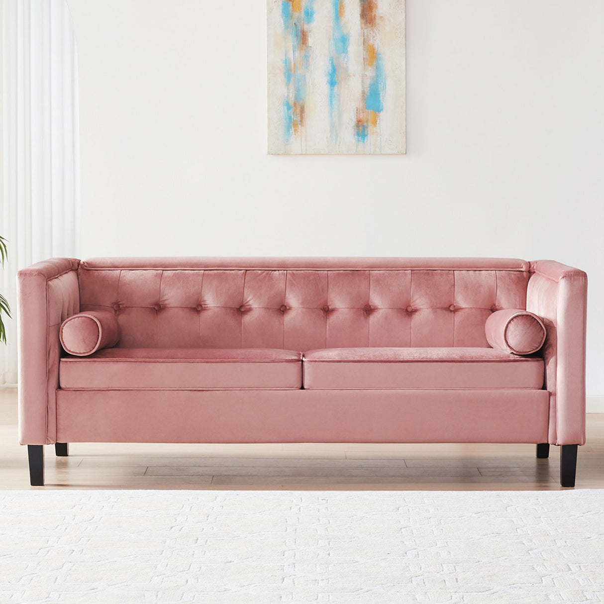 Mid-Century Velvet Sofa