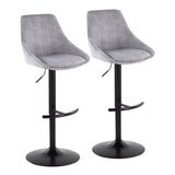 Diana - Contemporary Adjustable Barstool & Swivel With Rounded T Footrest (Set of 2)