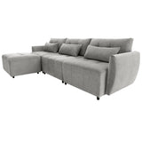 113.3" Modular Sectional Sofa with Ottoman, USB and USB-C Ports, Gray