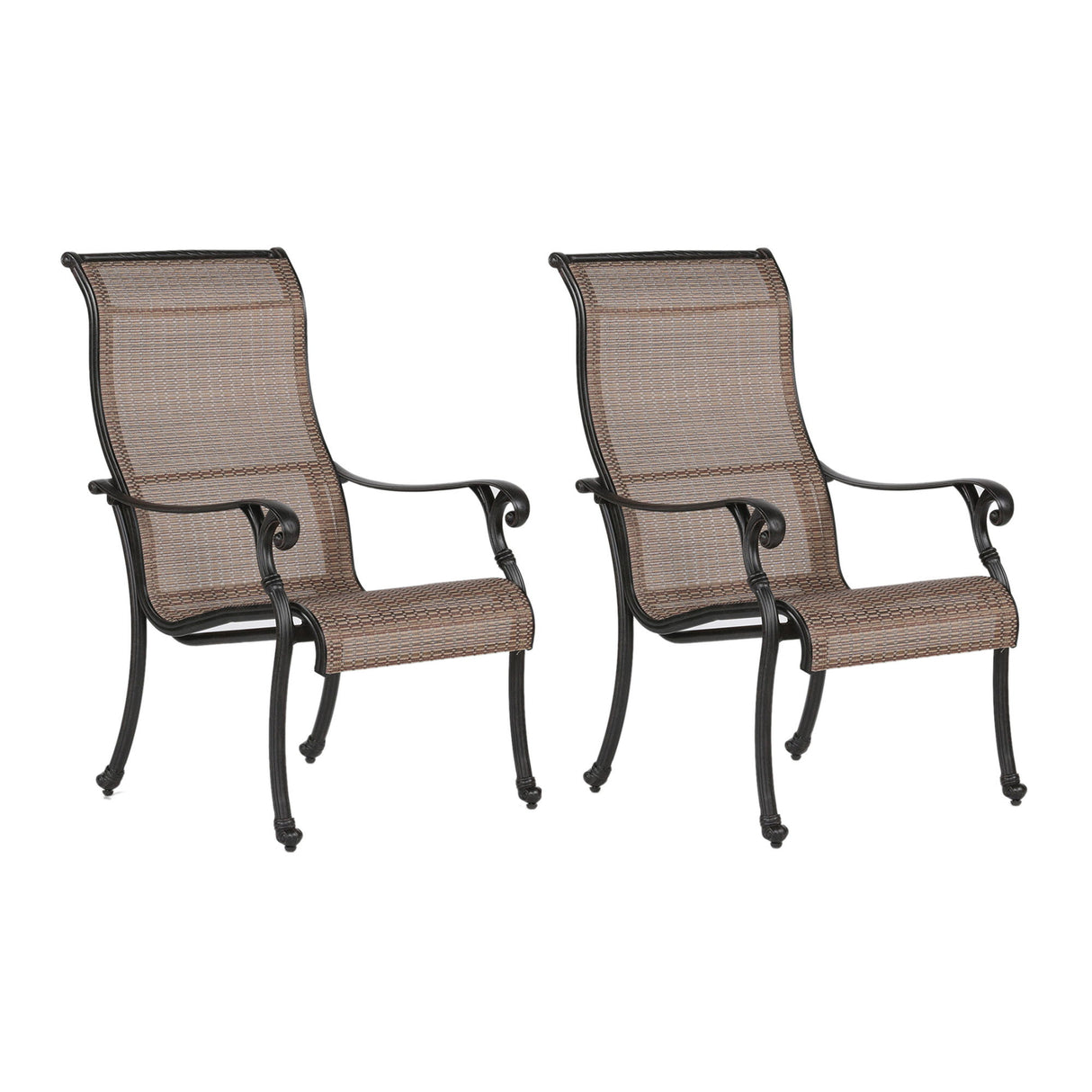 Patio Outdoor Patio Chairs With Aluminum Frame (Set of 2) - Bronze