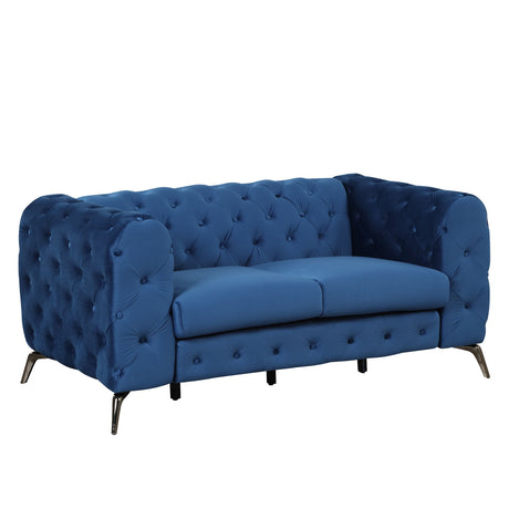 Velvet Upholstered Loveseat Sofa, Modern Loveseat Sofa With Button Tufted Back, 2 Person Loveseat Sofa Couch For Living Room, Bedroom, Or Small Space