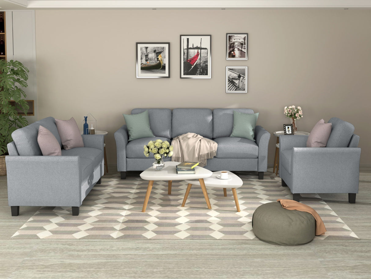 Living Room Sets Furniture Armrest Sofa Single Chair Sofa Loveseat Chair 3 Seat Sofa (Chair Loveseat Chair & 3 Seat Sofa)