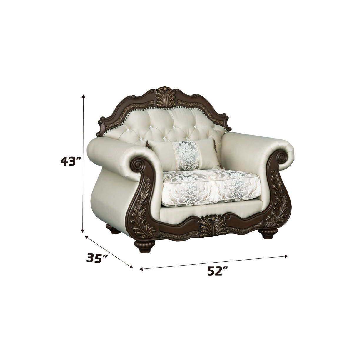 Pierce - Chair With Pillow - Beige / Cherry