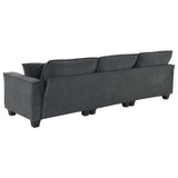 Modern Sectional Sofa with Pillow sand Ottoman - Dark Gray