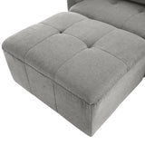 113.3" Modular Sectional Sofa with Ottoman, USB and USB-C Ports, Gray