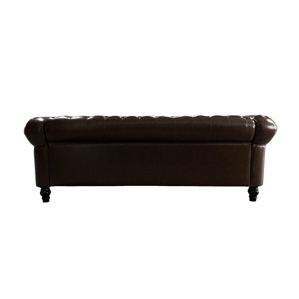 PU Upholstered Tufted Sofa - Brown