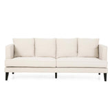 Comfy 3 Seat Sofa With Tufted Back And Arm - Beige