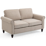 Transitional Upholstered Loveseat - Light Beige