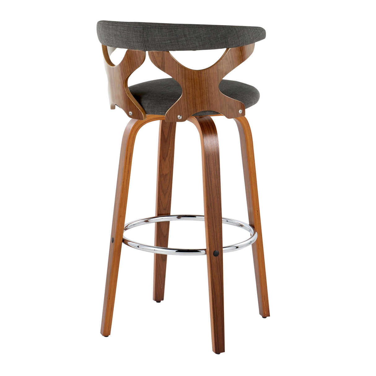 Gardenia - Mid Century Modern Fixed Height Barstool With Swivel With Round Footrest (Set of 2)