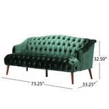 Sturdy Velvet Sofa - Green