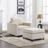 Single Seat Module Sofa Sectional Couch With Armrest With 1 Ottoman, Cushion Covers Non-Removable And Non-Washable