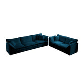 Chenille 2 Piece Living Room Set - Blue