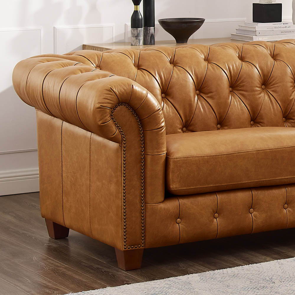 Kingston - Waxy Pull Up Leather Loveseat - Brown