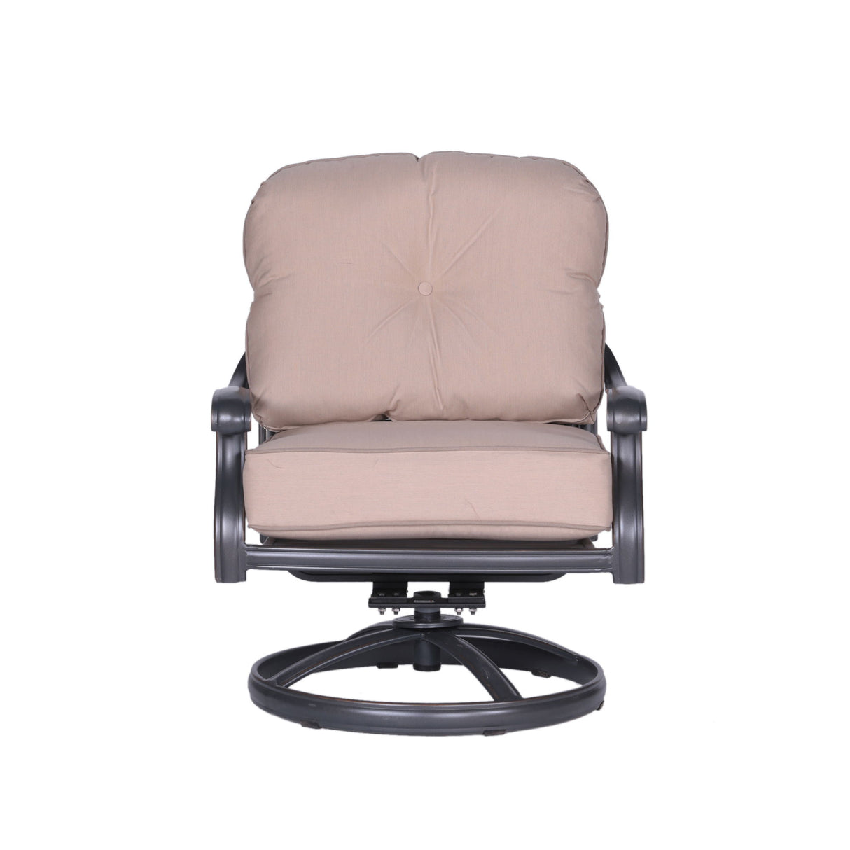 Swivel Chair With Cushion - Black / Brown