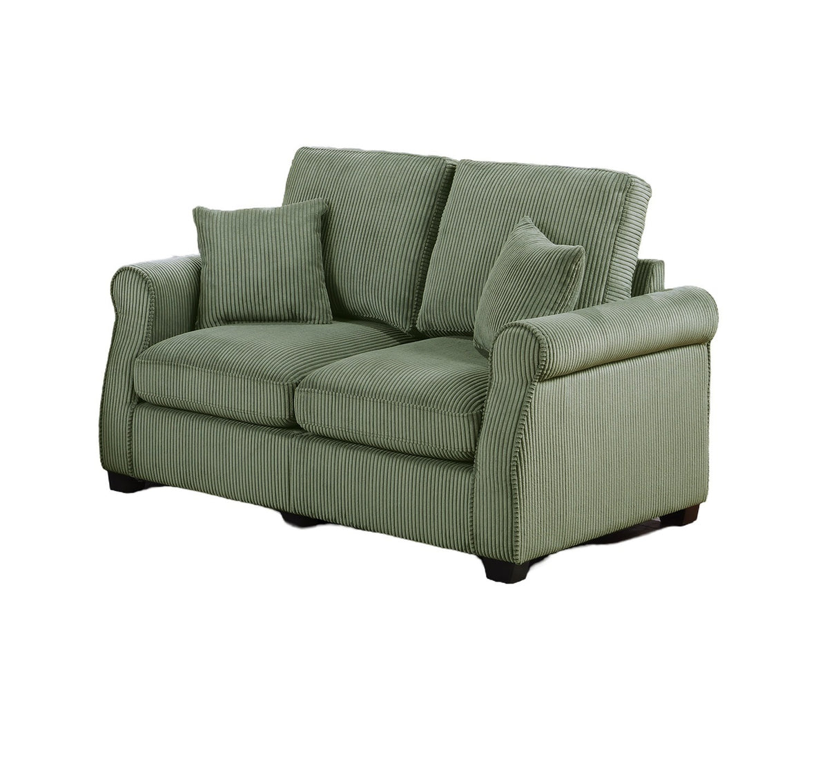 2 PC Living Room Set Including Sofa and love Seat With Pillows -Sage Green