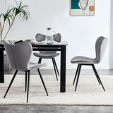 Dining Velvet Chairs With Metal Legs (Set of 2)