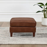 Ashby - Leather Ottoman - Pecan