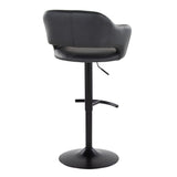 Margarite - Contemporary Adjustable Barstool With Swivel With Rounded T Footrest (Set of 2)