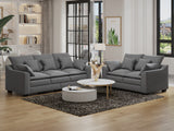 2 Piece Living Room Set Including Sofa and Love seat with Pillows - Grey