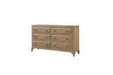 Modern 6 Drawer Dresser - Sand