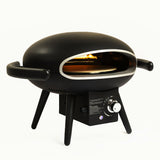 Propane Outdoor Pizza Oven For up to 12" Pizzas, With Gas Hose  and Regulator - Black