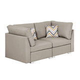 Amira - Fabric Loveseat Couch With Pillows