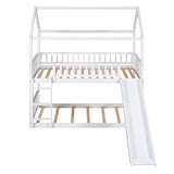 Twin Over Twin Bunk Bed With Slide, House Bed With Slide