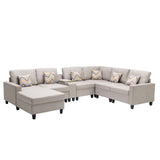 Nolan - 7 Piece Sectional Sofa With Pillows And Interchangeable Legs