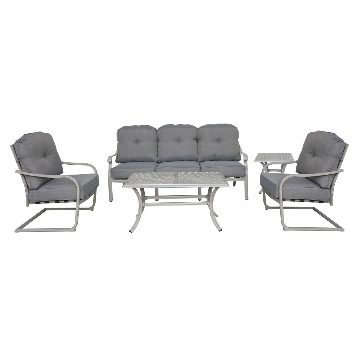 Outdoor 5 Piece Aluminum conversational Set - Basalt