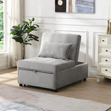 Folding Chair Sofa Bed - Gray Fabric