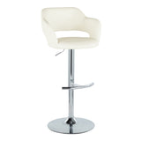 Margarite - Contemporary Ajustable Barstool With Swivel With Rounded T Footrest (Set of 2)