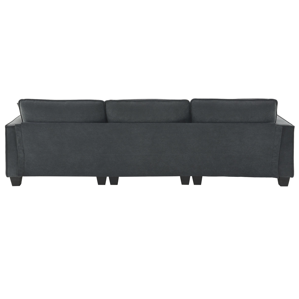 Modern Sectional Sofa with Pillow sand Ottoman - Dark Gray