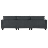 Modern Sectional Sofa with Pillow sand Ottoman - Dark Gray