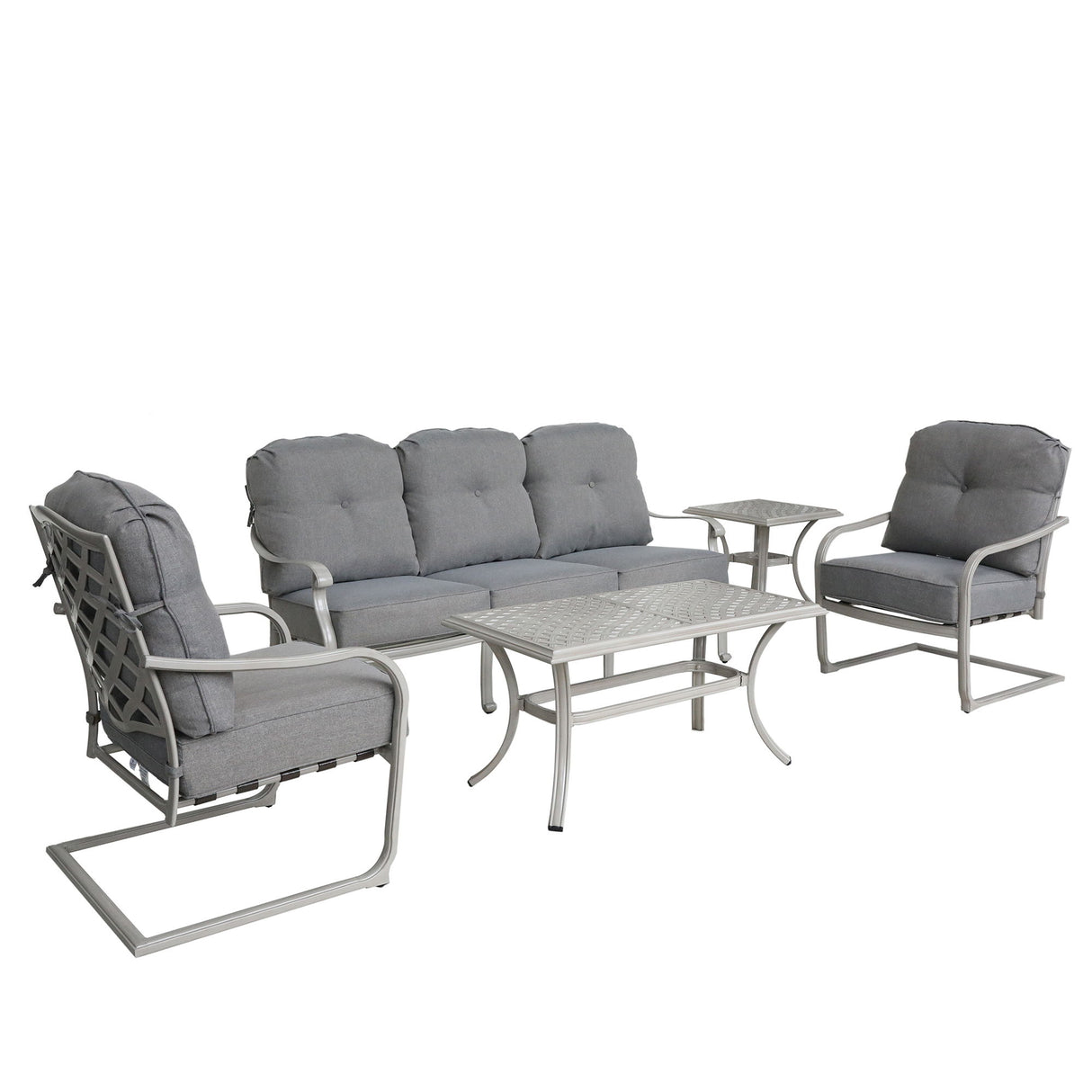 Outdoor 5 Piece Aluminum conversational Set - Basalt