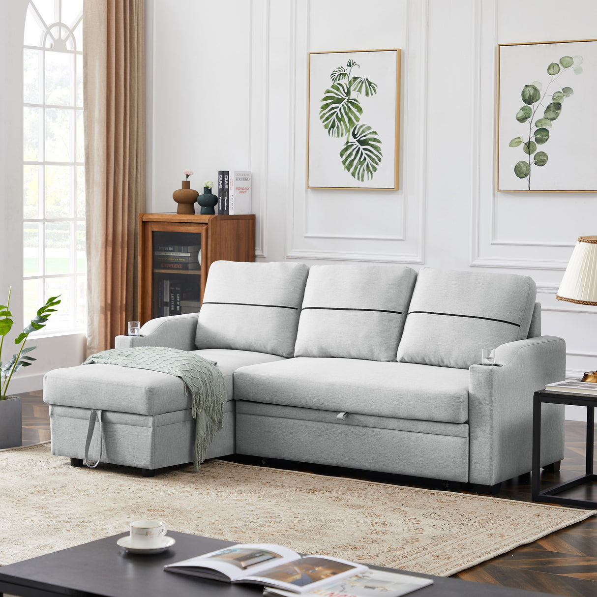 Broaching Pull-Out Storage Sofa