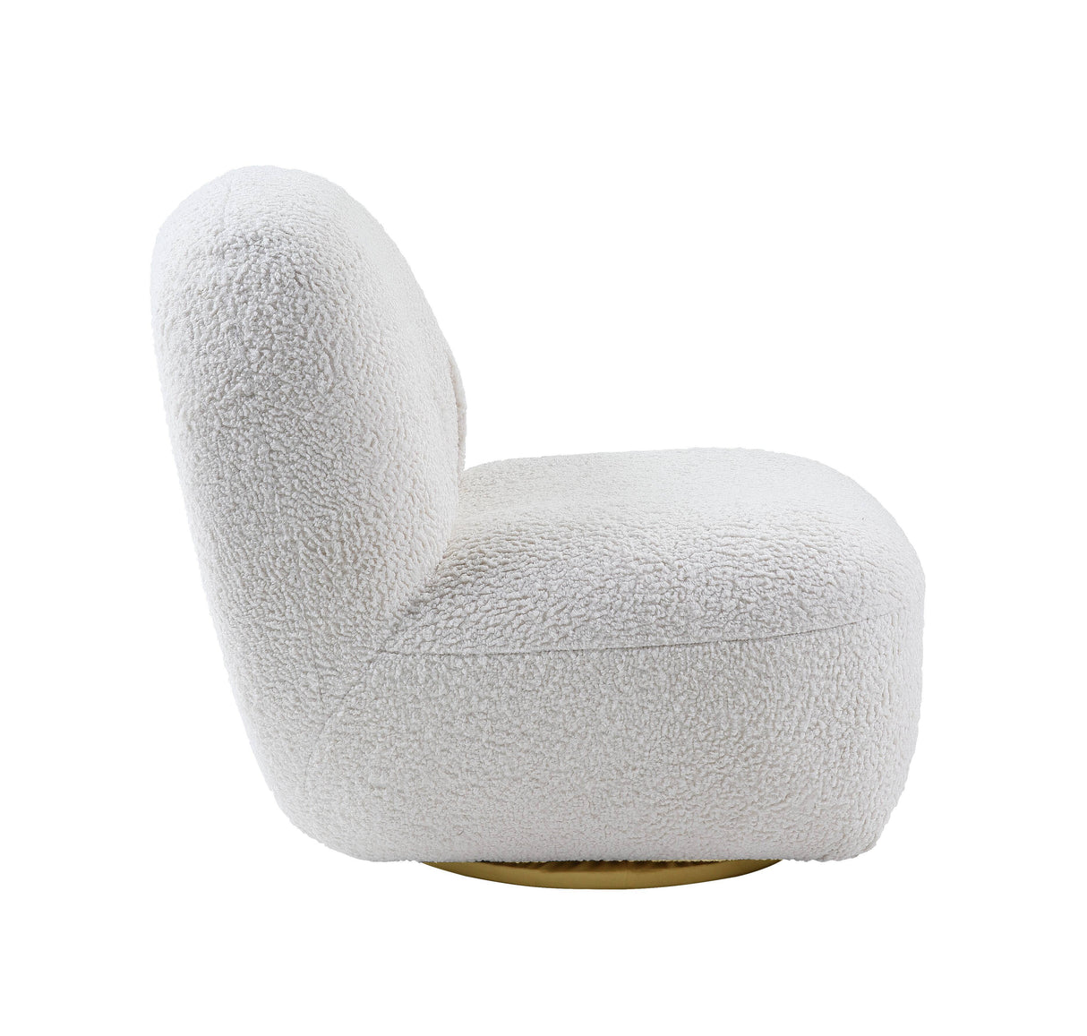 Yedaid - Teddy Sherpa Accent Chair With Swivel - White