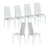 Modern Minimalist Dining Chairs, Fireproof Leather Sprayed, Metal Pipe Diamond Grid Pattern