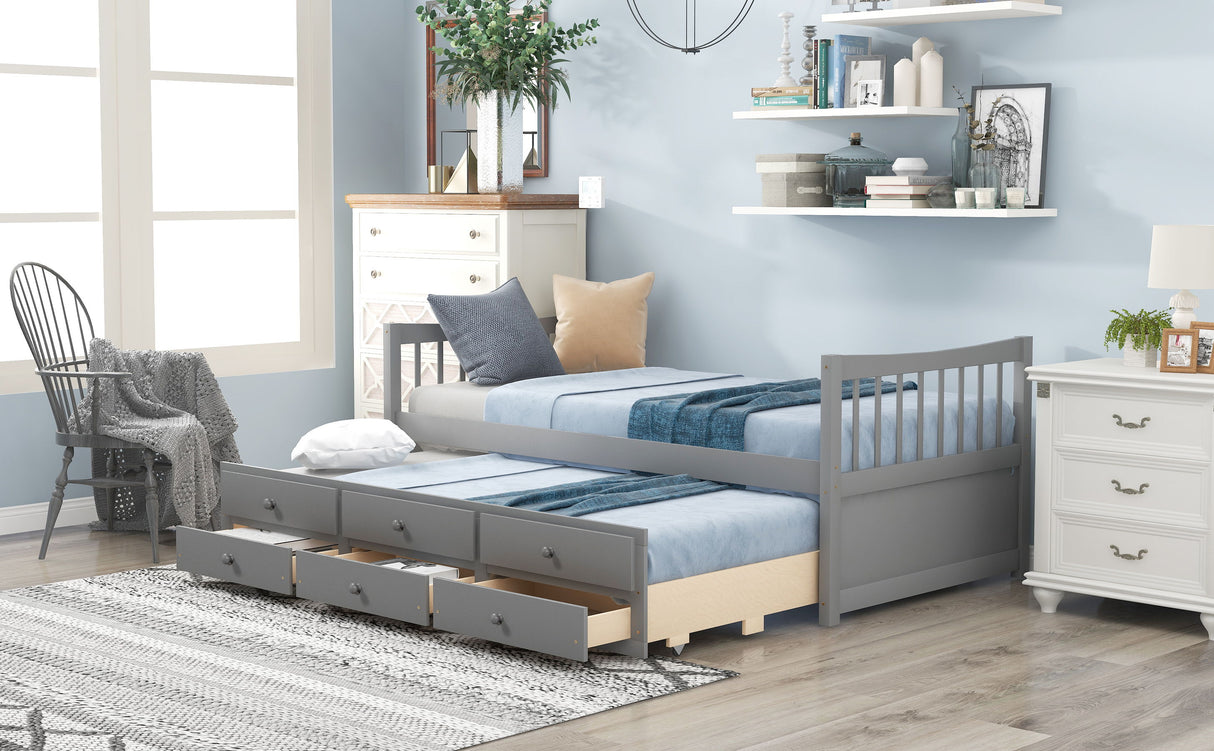 Twin Size Daybed With Trundle And Drawers