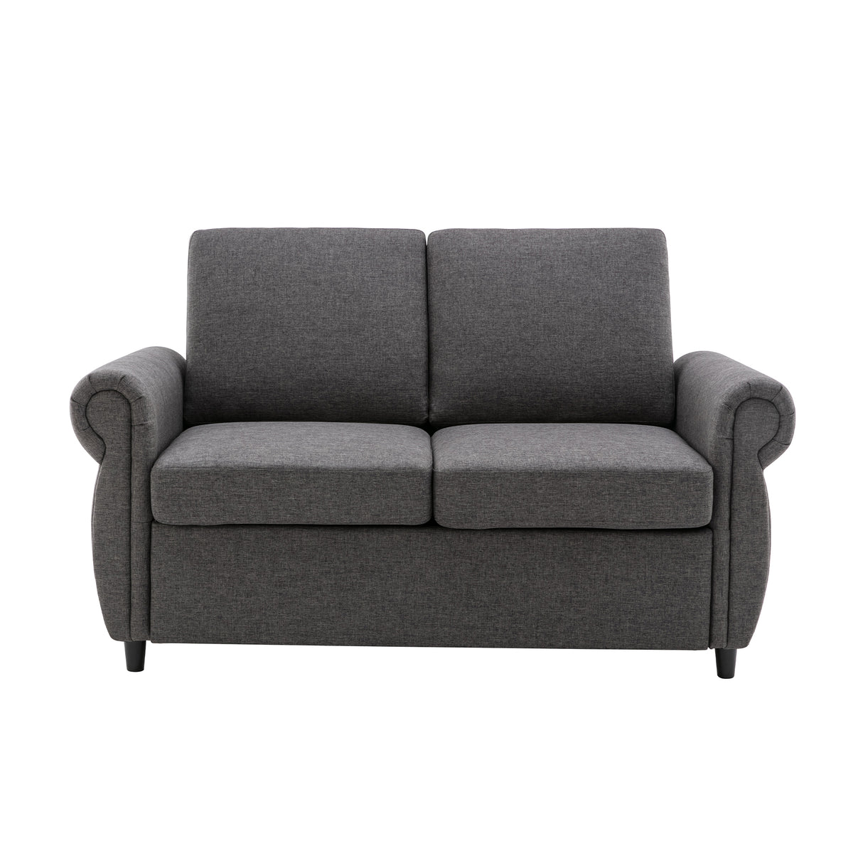 57.9" Sleeper Loveseat with Twin Size Memory Foam Mattress with Two USB Ports - Grey