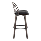 Riley - Industrial / Urban Fixed Height Barstool With Swivel With Removable Cushion (Set of 2)