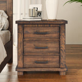 Solid Wood Framhouse Nightstand - Natural