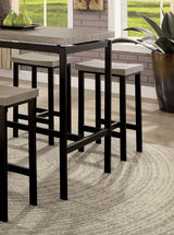 5 Pc Two Tone Counter Height Dining Set - Black/ Beige