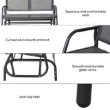 Outsunny - 2 Person Outdoor Glider Bench With Powder Coated Steel Frame For Backyard Garden Porch - Gray