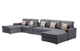 Nolan - Fabric 6 Piece Sectional Sofa With Pillows And Interchangeable Legs