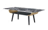 Landon - Coffee Table With Glass Marble Texture Top And Bent Wood Design