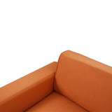 107" Contemporary Sofa with a Round Storage Ottoman and Three Removable Pillows - Orange